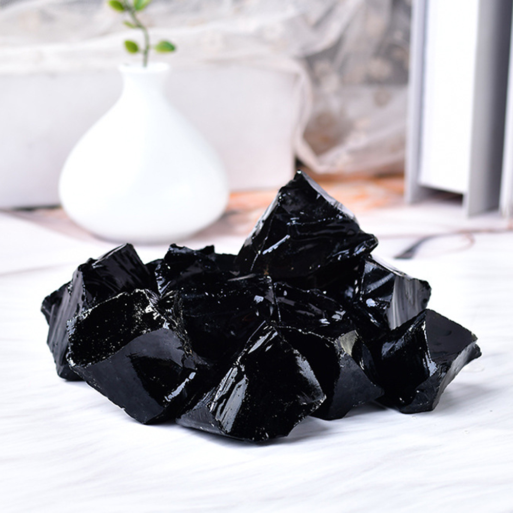 Natural Black Obsidian Raw Sto - Fish Tank Gravel recension och pris
