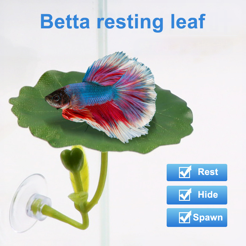 (Ce14)1/5PC Green Leaf Hammock - Aquarium Fish Betta recension och pris
